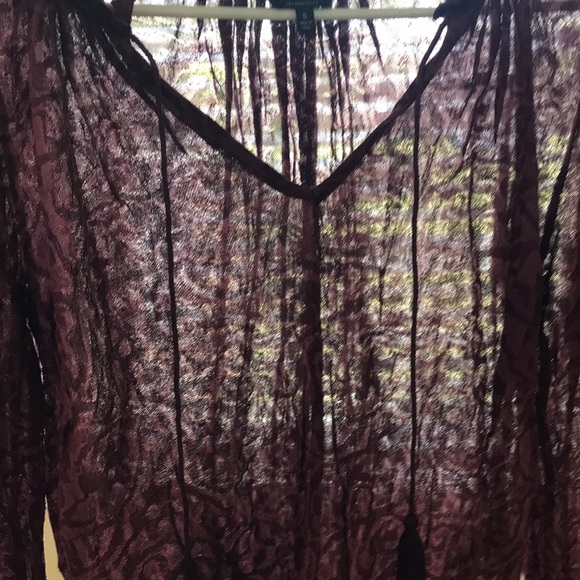 Lucky Brand semi sheer long sleeve blouse size small - Picture 10 of 15